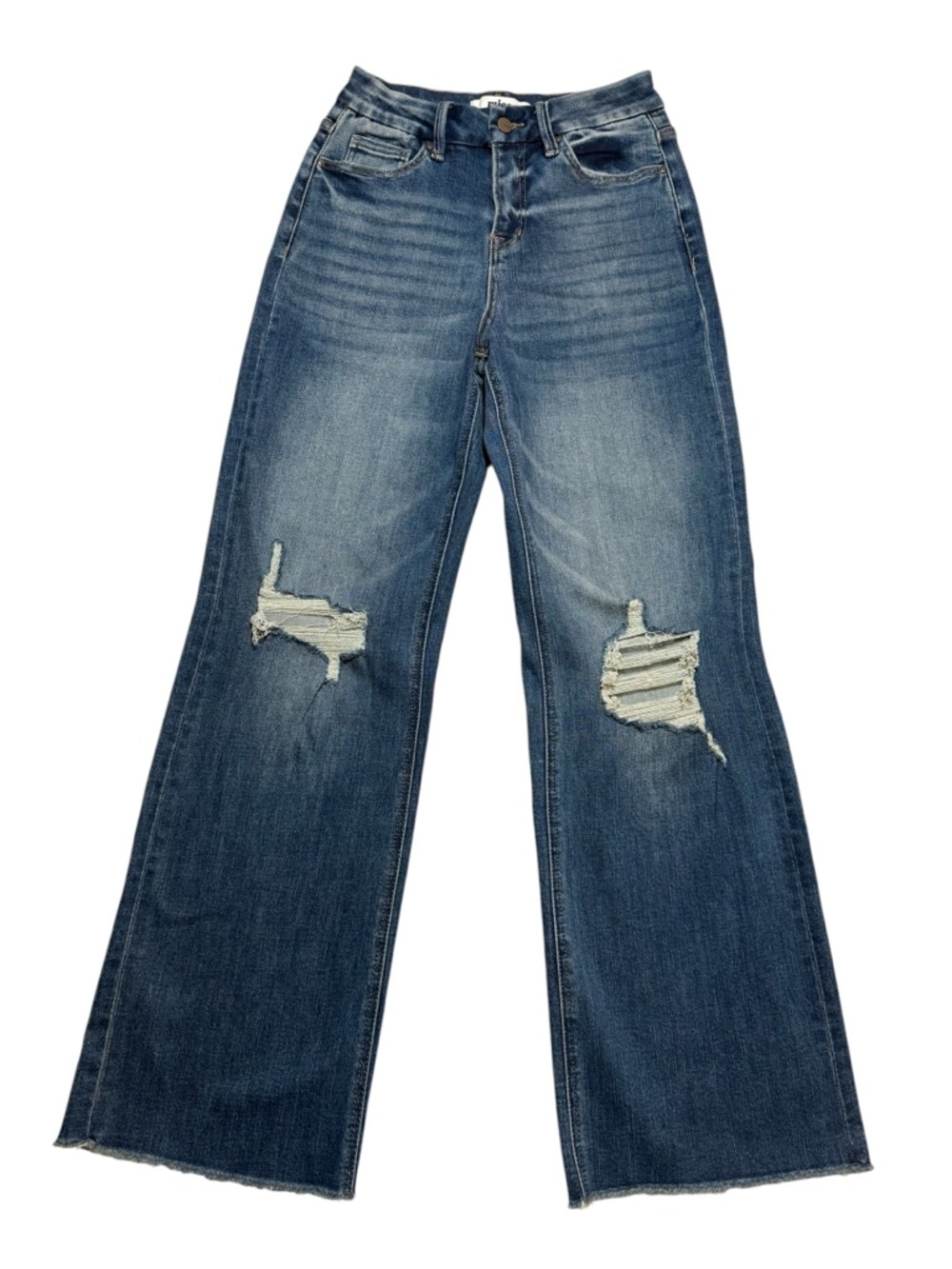Mica High-waisted Blue Wide-Leg Distressed Jeans Women’s Size 25
